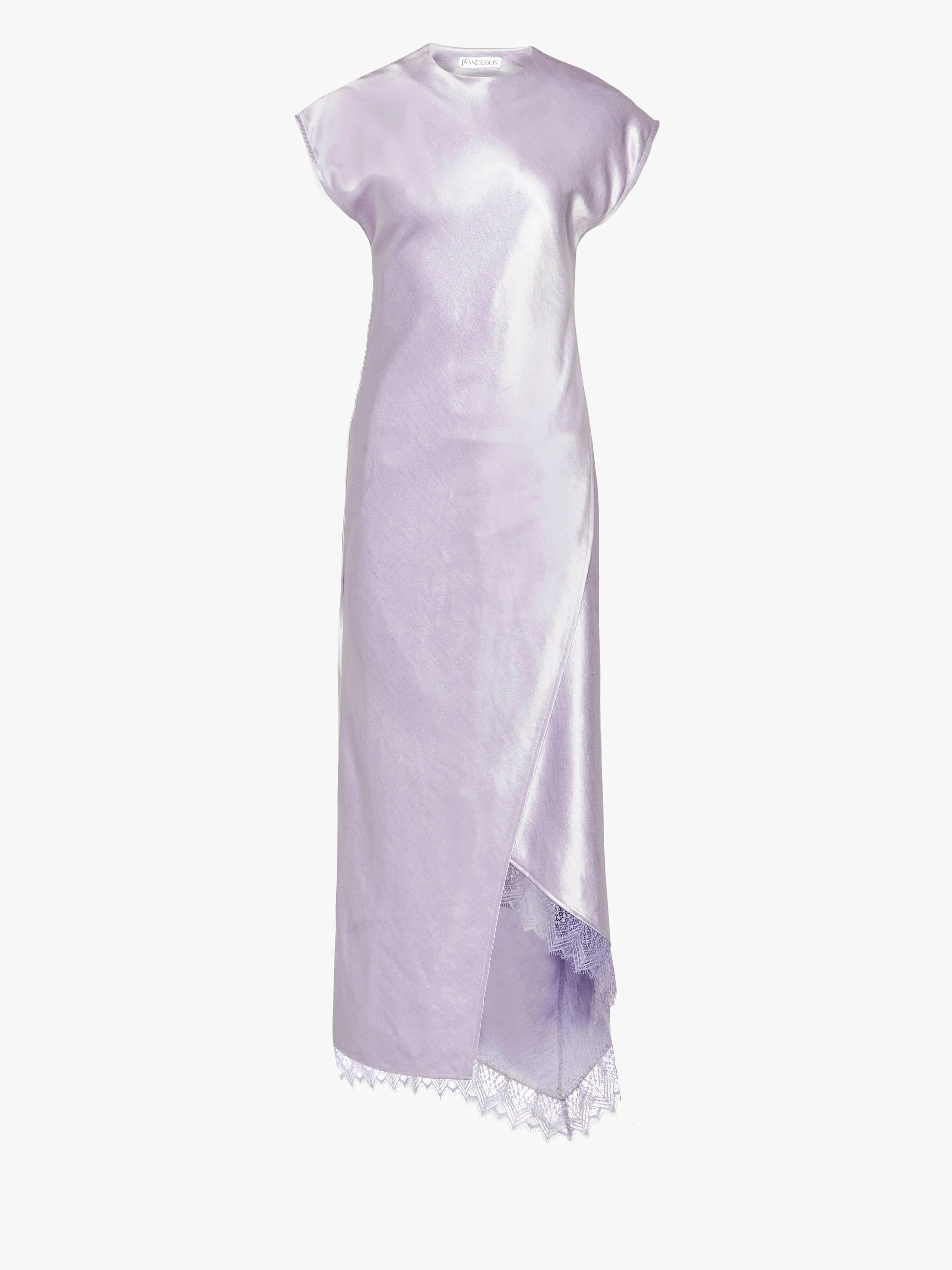ASYMMETRIC LACE TRIM LAYERED DRESS
