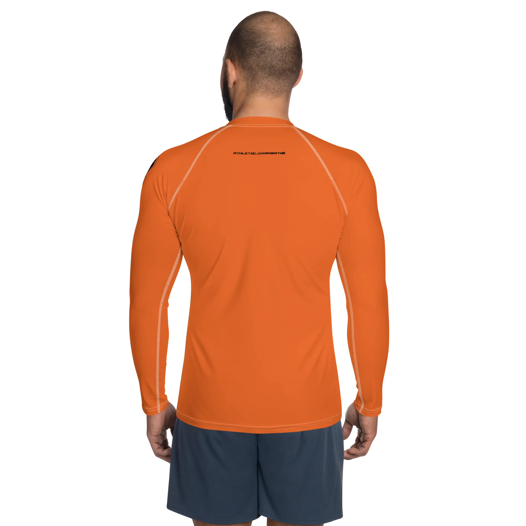 Athletic Apparatus Orange Black Logo White stitch Men's Rash Guard