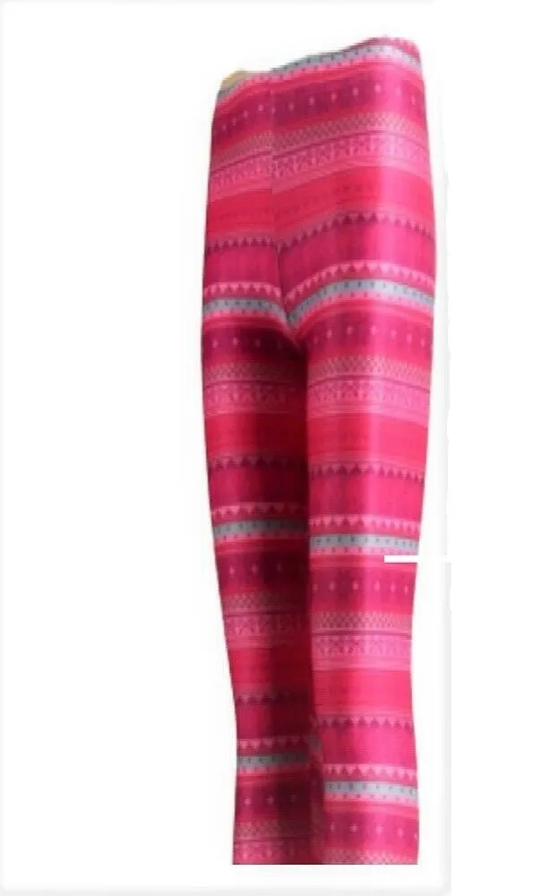 Barbie Cerise Plain & Geometric Stripe Leggings