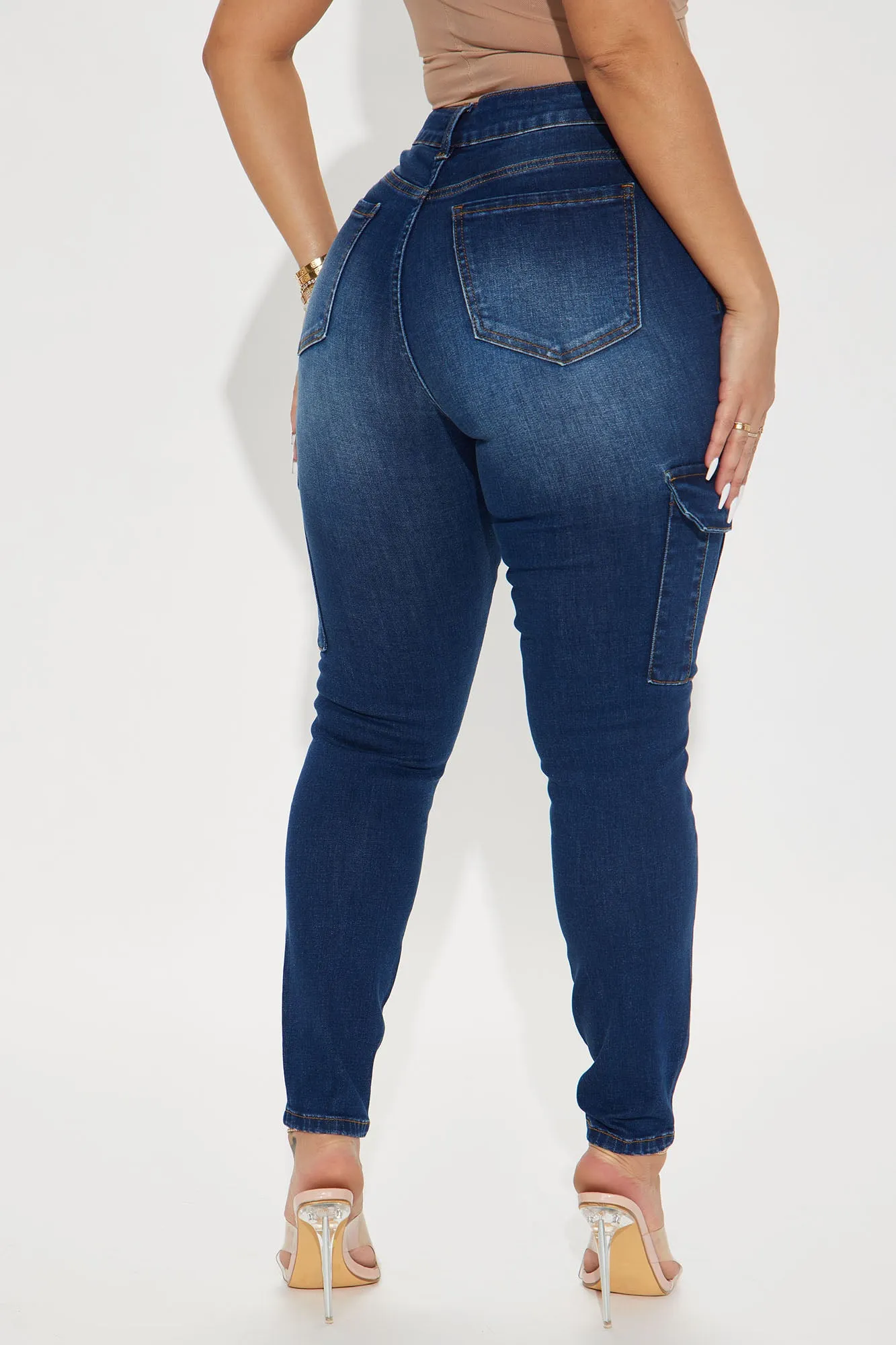 Be Responsible Eco Friendly Cargo Ankle Jeans - Dark Wash