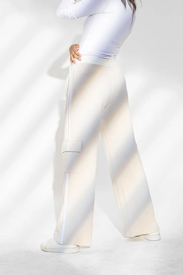 Beige Sweat Pants With Pockets