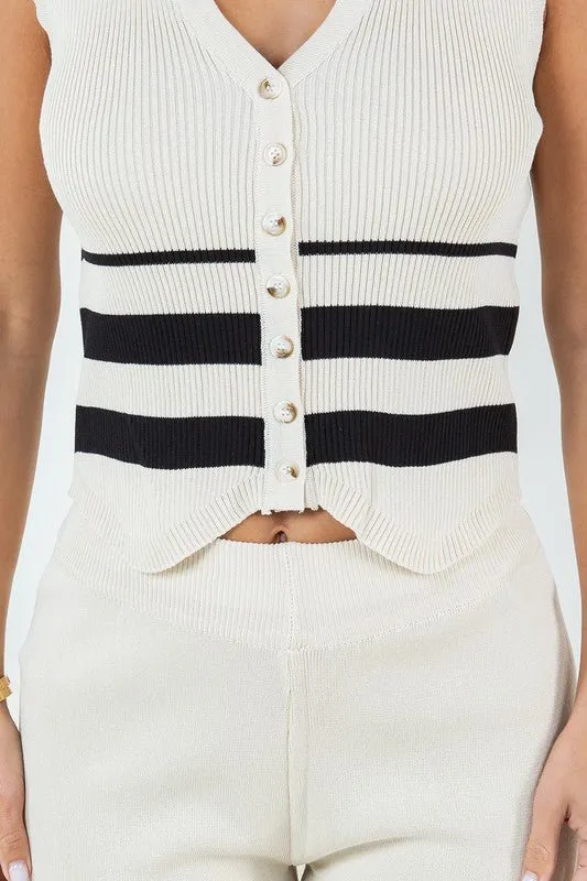 Beige Vest and Pant Set