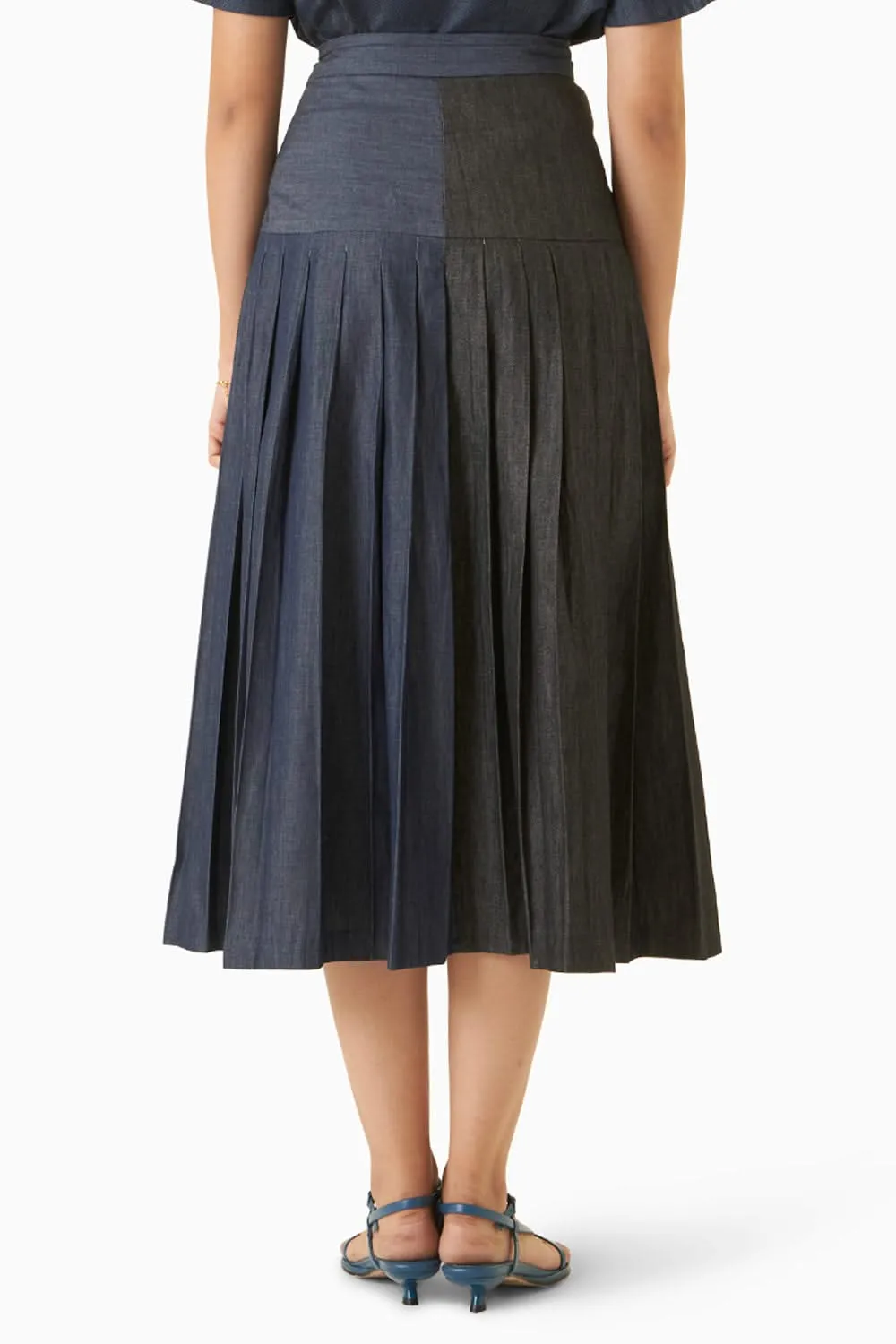 Blue Denim Layered Skirt
