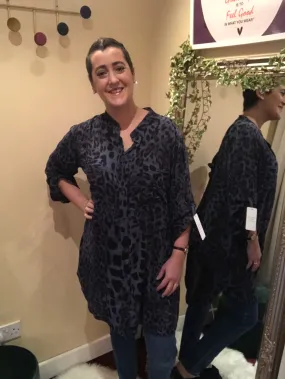 Cameron Blue Animal Print Shirt Dress