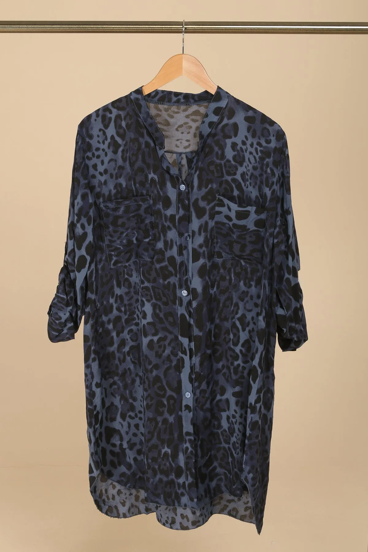 Cameron Blue Animal Print Shirt Dress