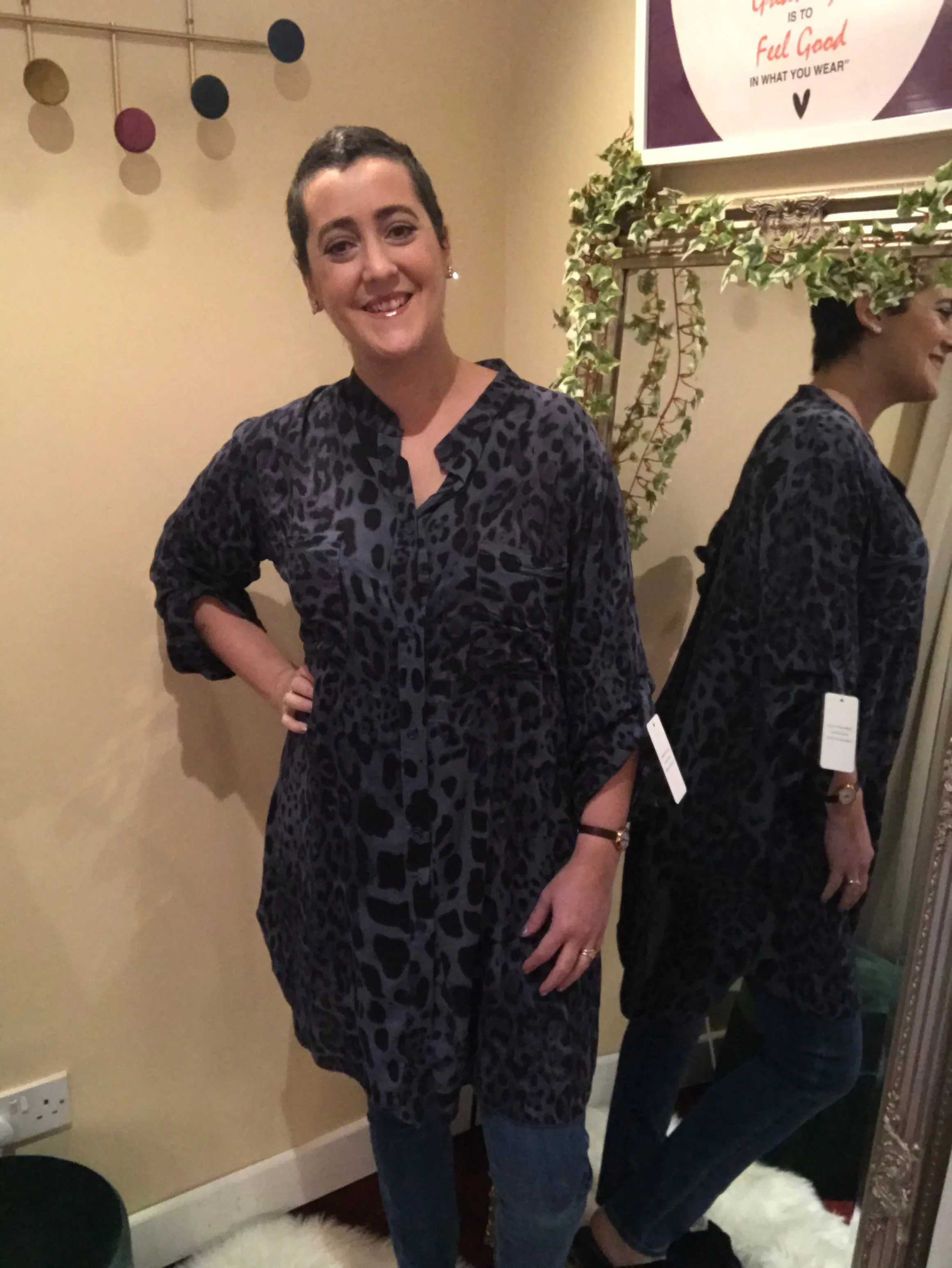 Cameron Blue Animal Print Shirt Dress