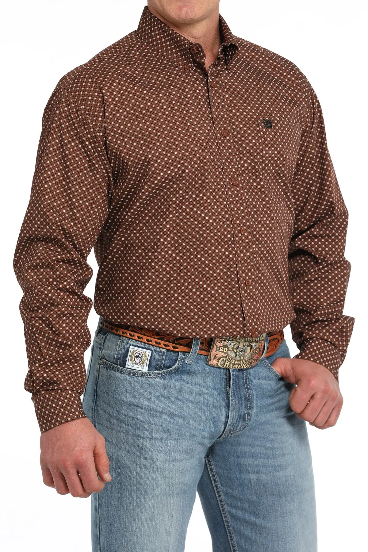 CINCH GEOMETRIC PRINT BUTTON DOWN WESTERN SHIRT
