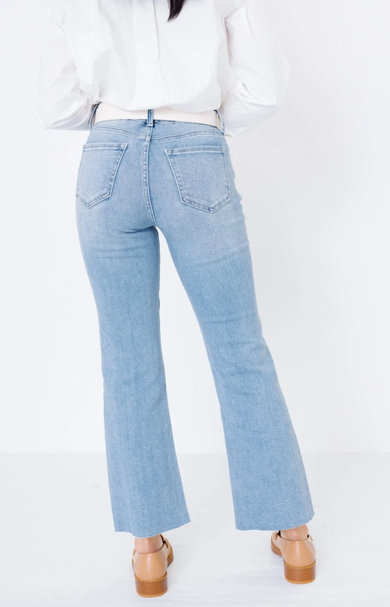 Claire Cropped Flare Jeans, LIGHT DENIM