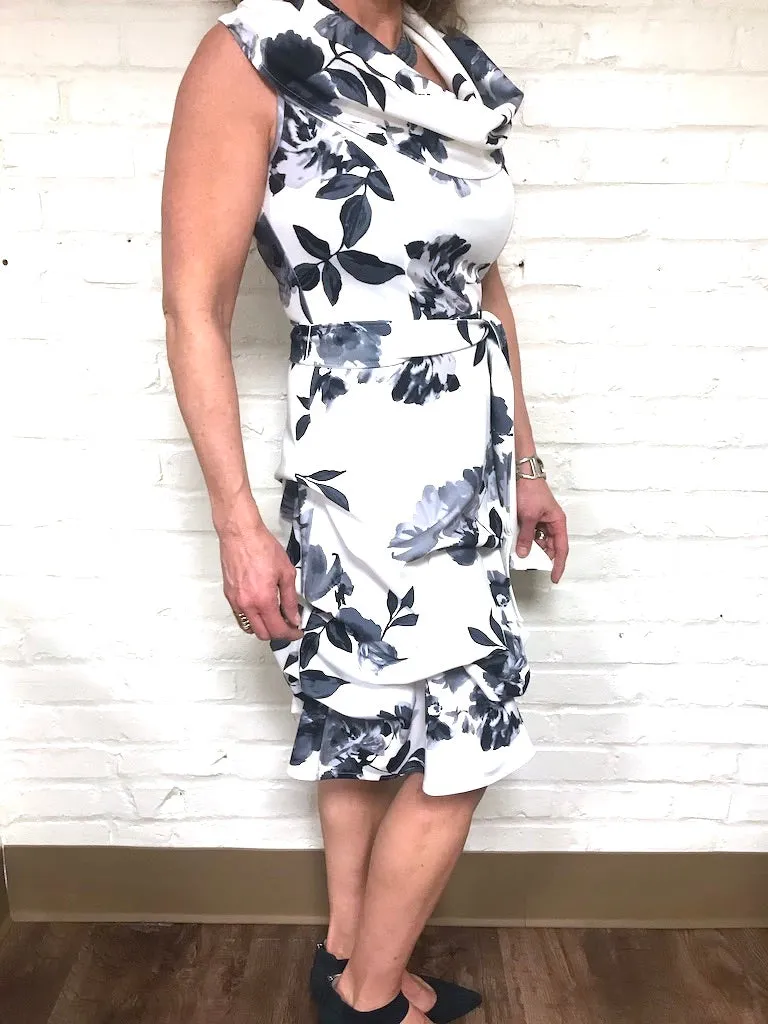 Cowl Floral Dress