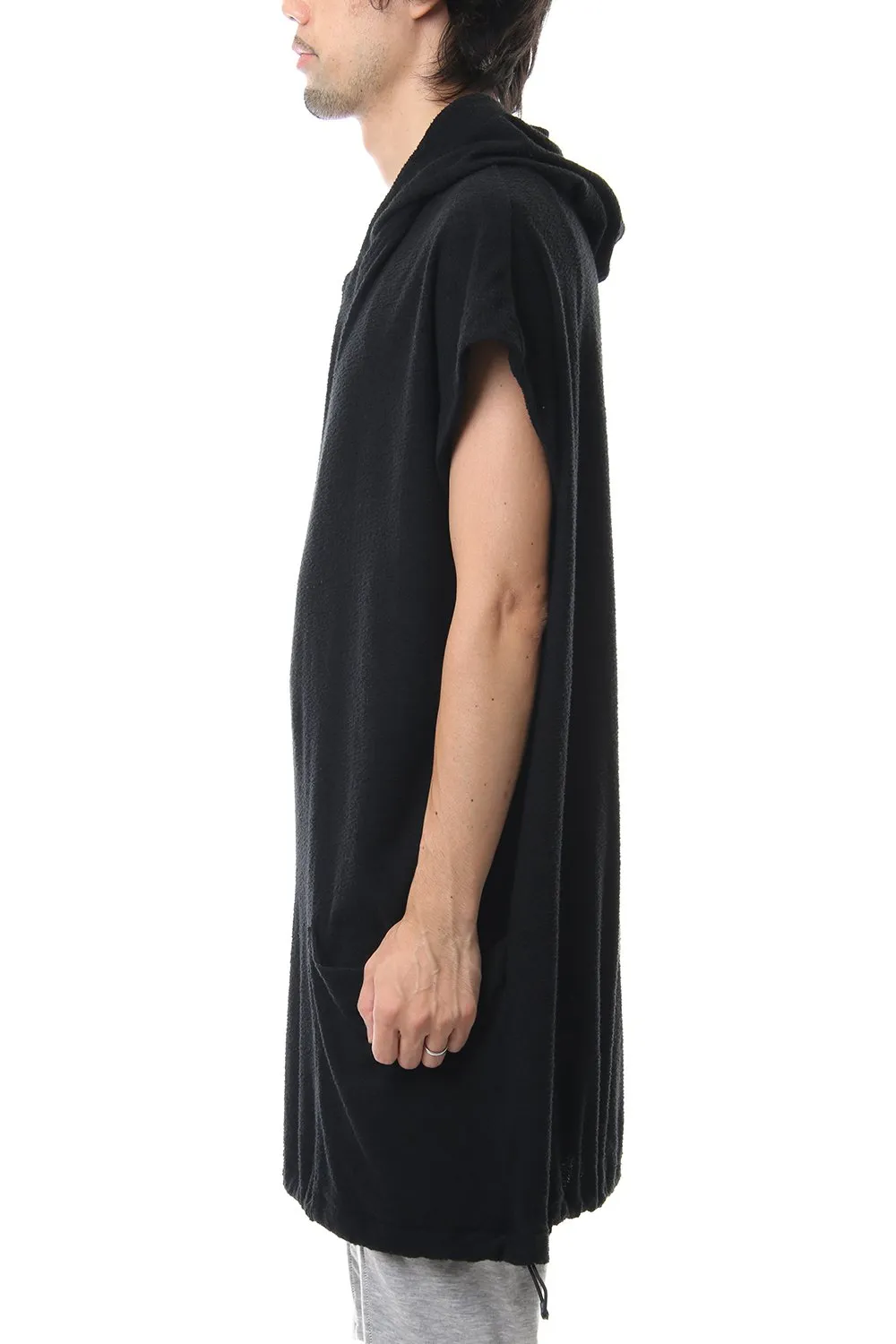 DROP VEST HOODIE Black