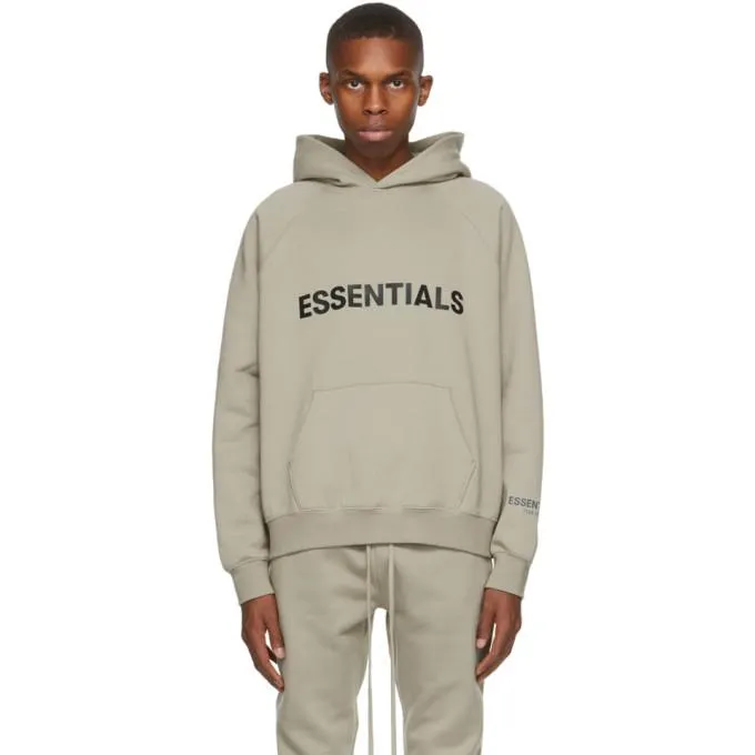 Essentials Khaki Pullover Logo Hoodie