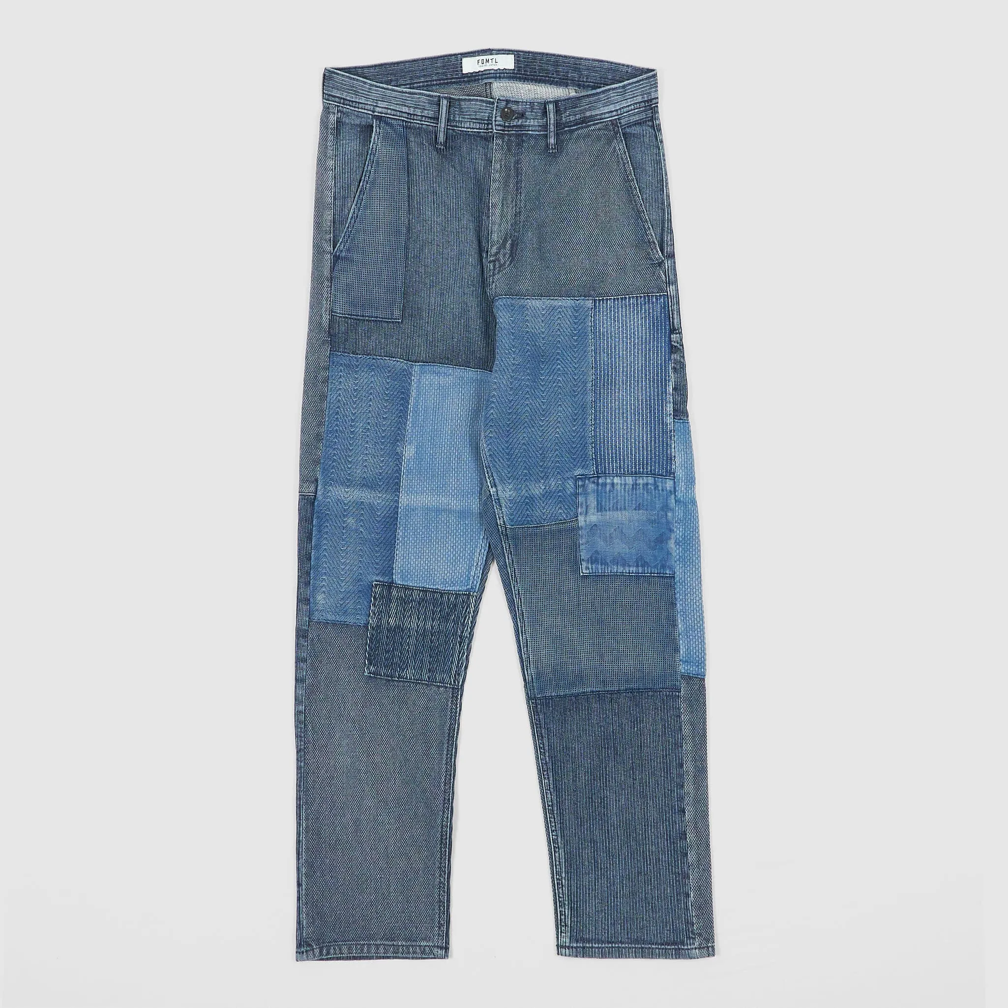 FDMTL Boro Indigo Three Year Wash Patchwork Chino Pants
