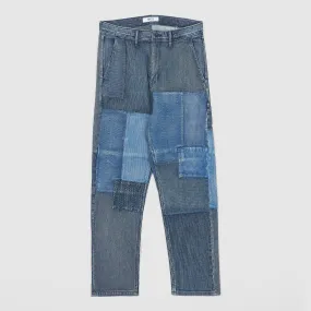 FDMTL Boro Indigo Three Year Wash Patchwork Chino Pants