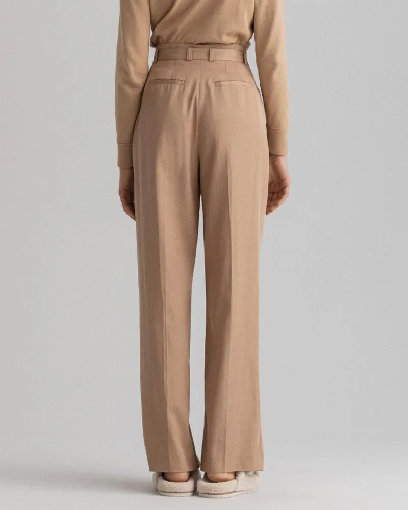 Gant Apparel Womens HW PLEATED FLUID CHINO 256/HAZELWOOD BEIGE