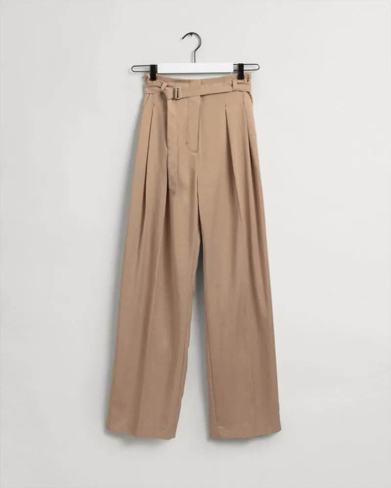 Gant Apparel Womens HW PLEATED FLUID CHINO 256/HAZELWOOD BEIGE