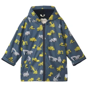Hatley Under Construction Color Change Zip-Up Rain Jacket: Size 2 to 12