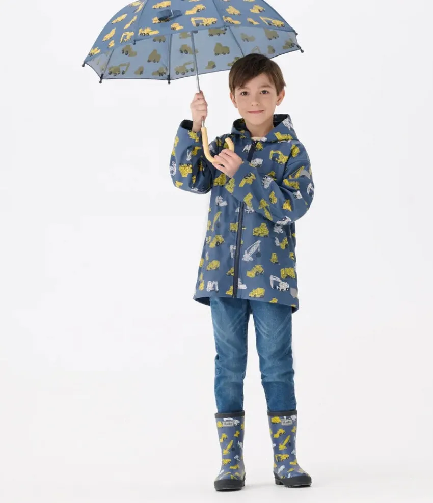 Hatley Under Construction Color Change Zip-Up Rain Jacket: Size 2 to 12