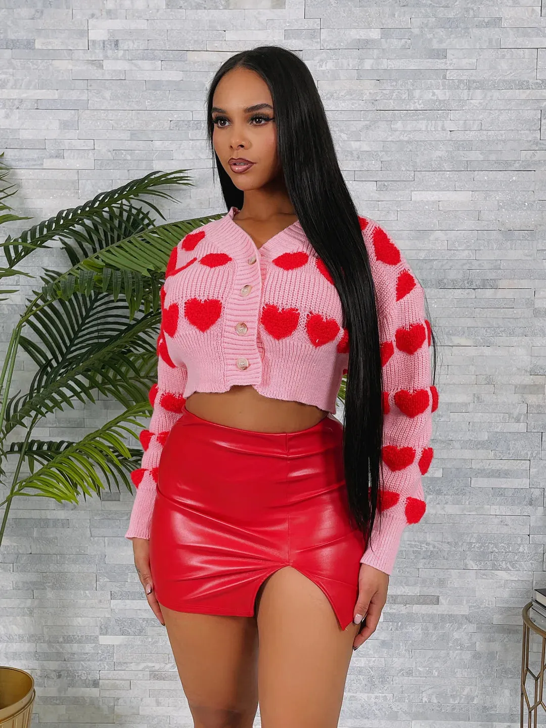 HEART CROP CARDIGAN