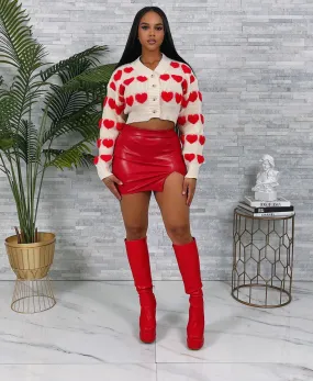 HEART CROP CARDIGAN