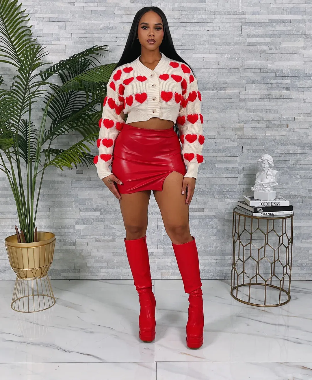 HEART CROP CARDIGAN