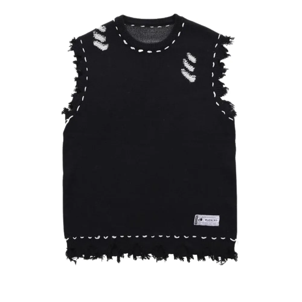 High street Ragged Tassels Knitted Vest