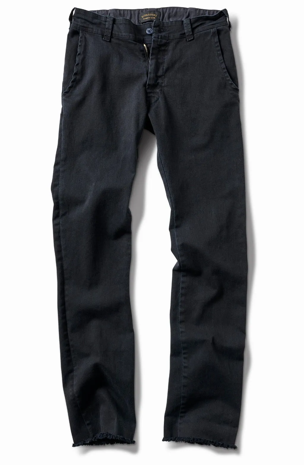 Italian Twill Overdyed Chino Pants- Washed Black