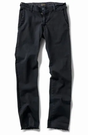 Italian Twill Overdyed Chino Pants- Washed Black