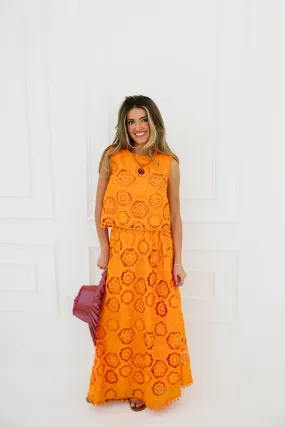 Last Call Maxi Skirt - Orange