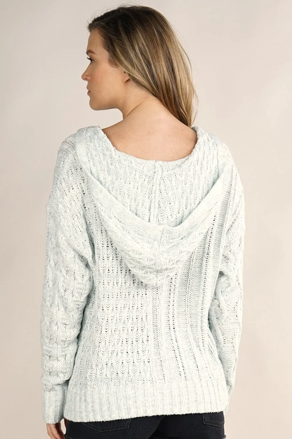 Lightweight Mixed Pattern Hoodie Sweater