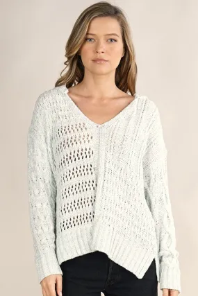 Lightweight Mixed Pattern Hoodie Sweater