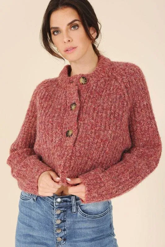 Lilou Melange Multicolor Round Neck Long Sleeves Sweater Top