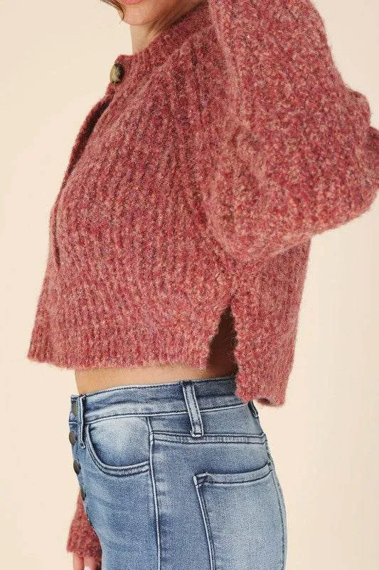 Lilou Melange Multicolor Round Neck Long Sleeves Sweater Top