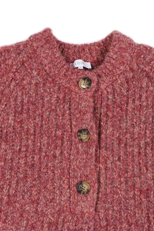 Lilou Melange Multicolor Round Neck Long Sleeves Sweater Top