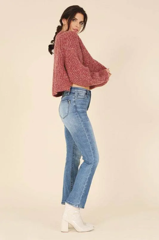 Lilou Melange Multicolor Round Neck Long Sleeves Sweater Top
