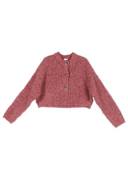 Lilou Melange Multicolor Round Neck Long Sleeves Sweater Top