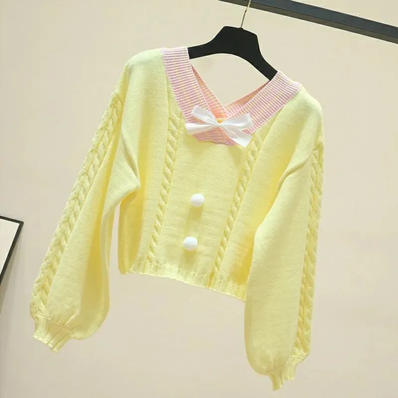 Lucy Lou Style Knit Crop Sweater From Kawaii Stop
