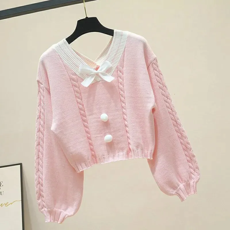Lucy Lou Style Knit Crop Sweater From Kawaii Stop