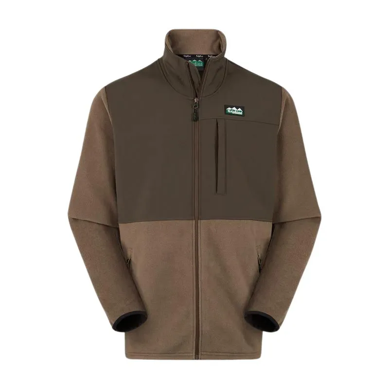 Men's Hybrid Jacket Fleece in Bark/Light Bark