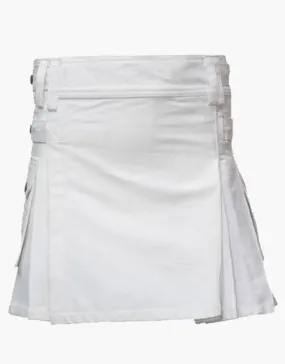 MINI UTILITY KILT IN WHITE