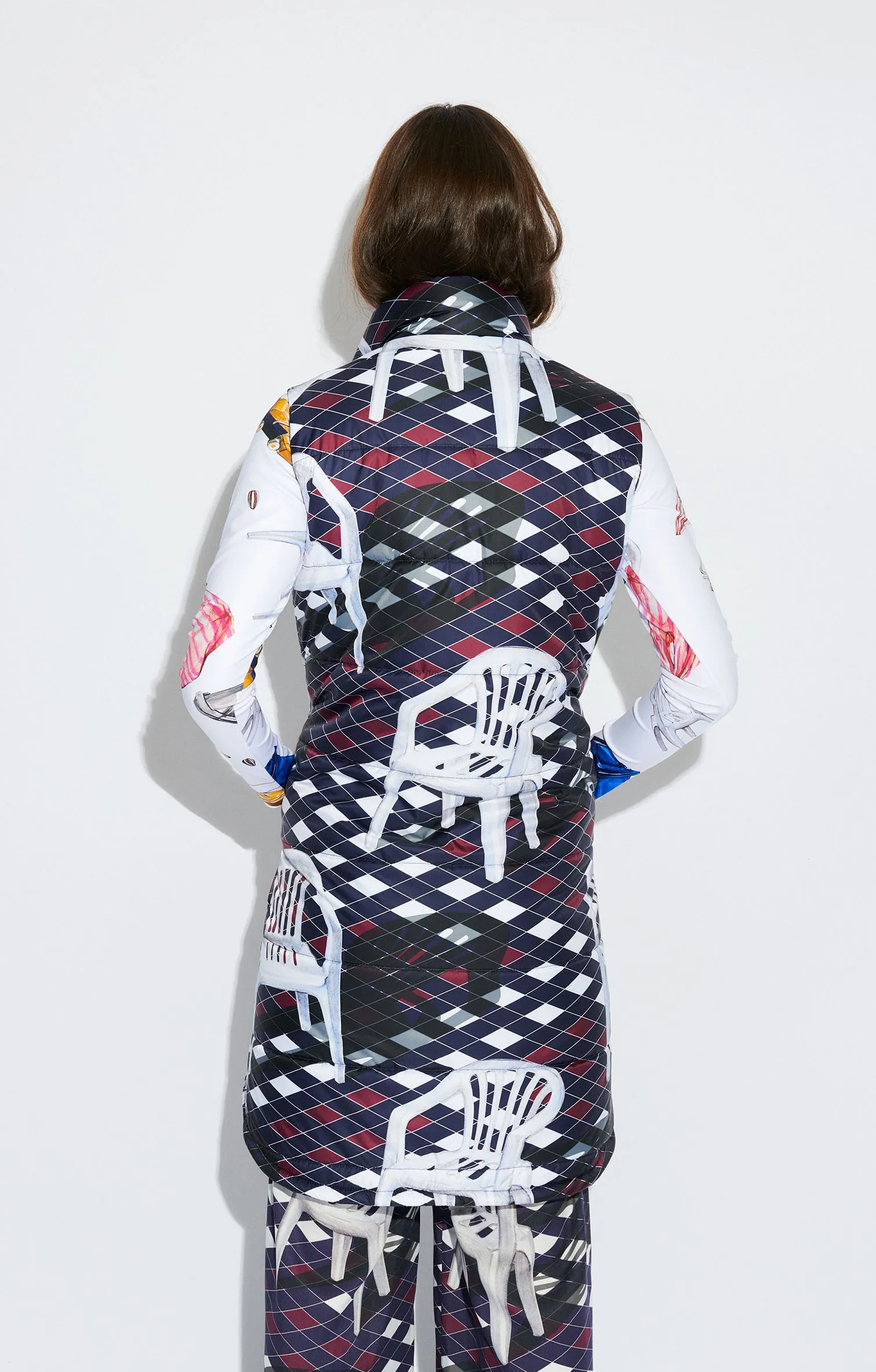 MONT BLANC long puffer vest 'chairs'