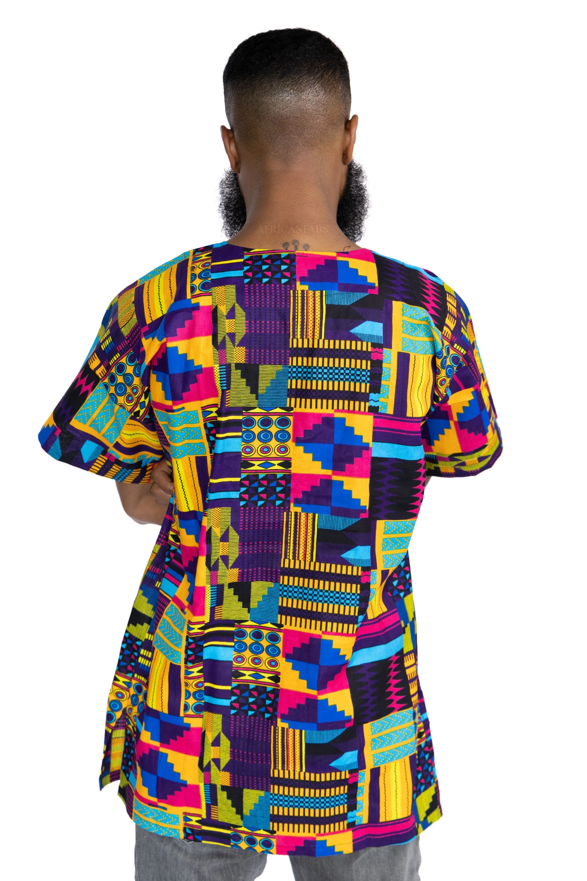 Multicolor kente Dashiki Shirt / Dashiki Dress - African print top - Unisex