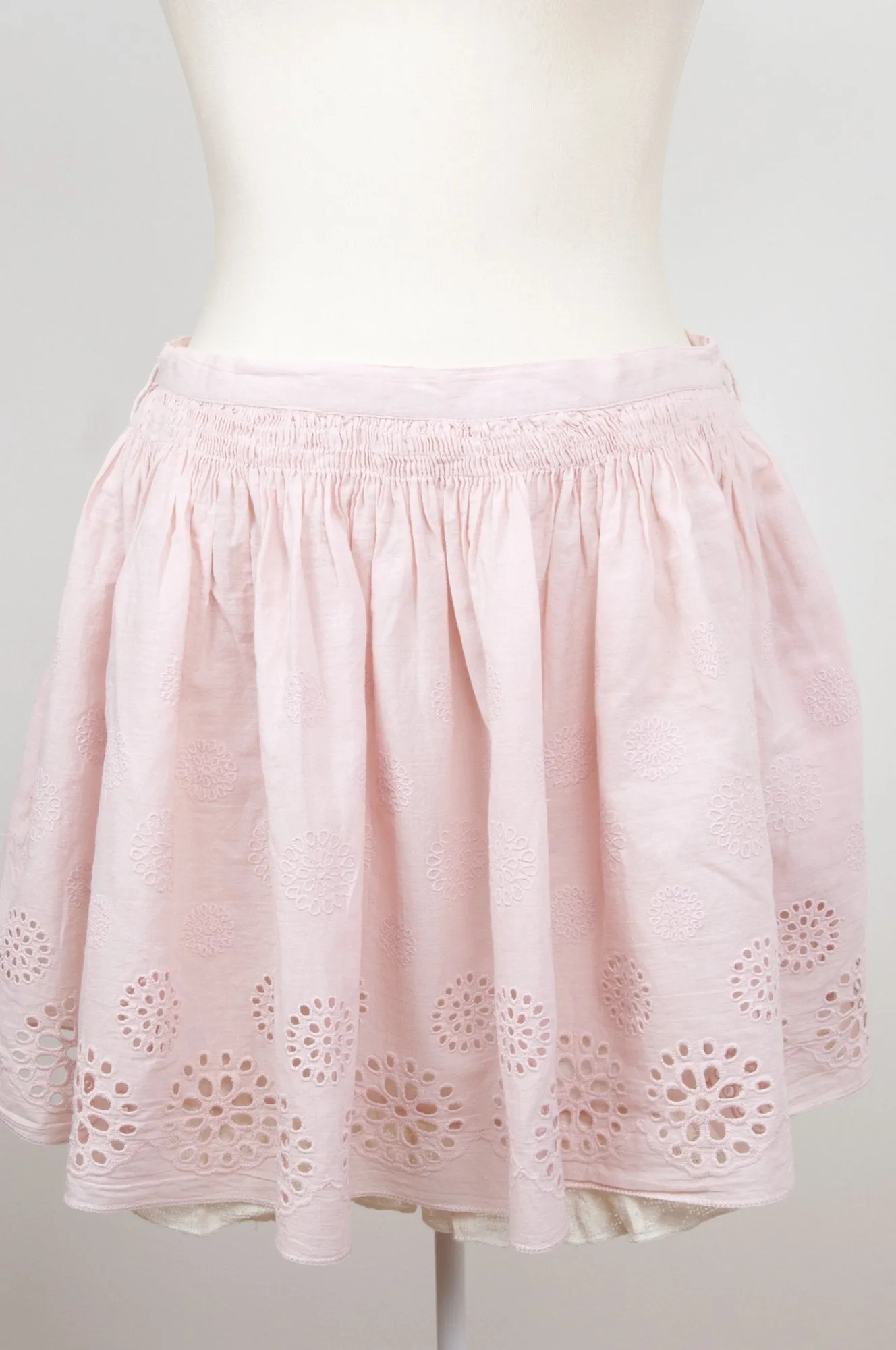 Old rose layered lace skirt