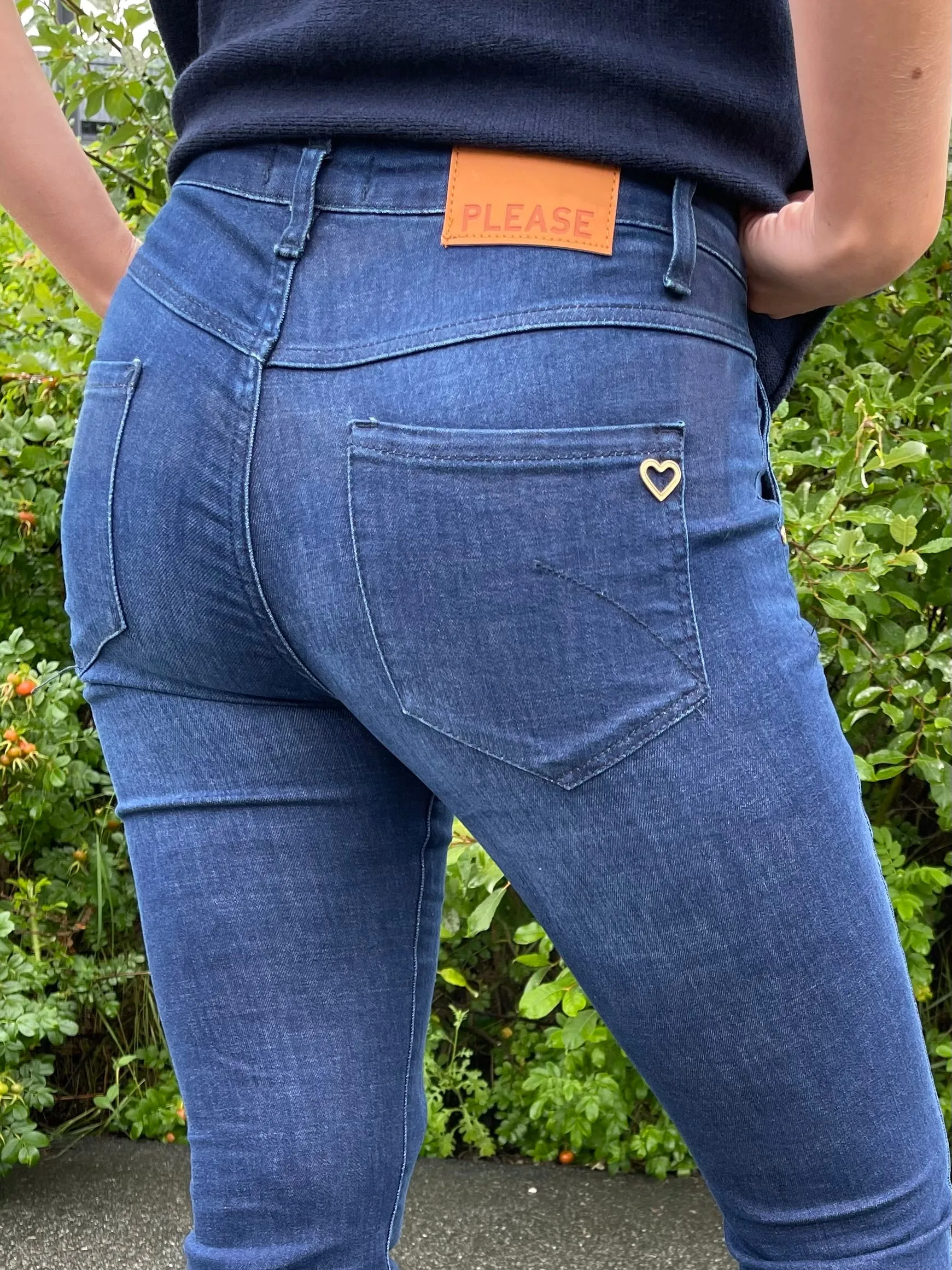 PLEASE CHINO FLARE ROMA BLU DENIM