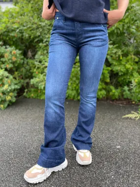 PLEASE CHINO FLARE ROMA BLU DENIM
