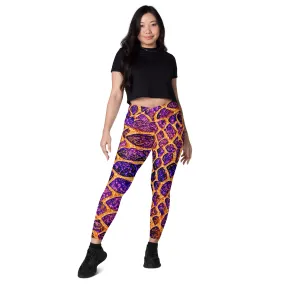 Purple and Gold Reptile Print Leggings, lioness-love