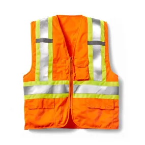 Rasco Men's Hi Vis Safety Work Vest HV005 - CSA Certified, Reflective, Zip Front, Adjustable, Polyester for Maximum Visibility | Limited Size