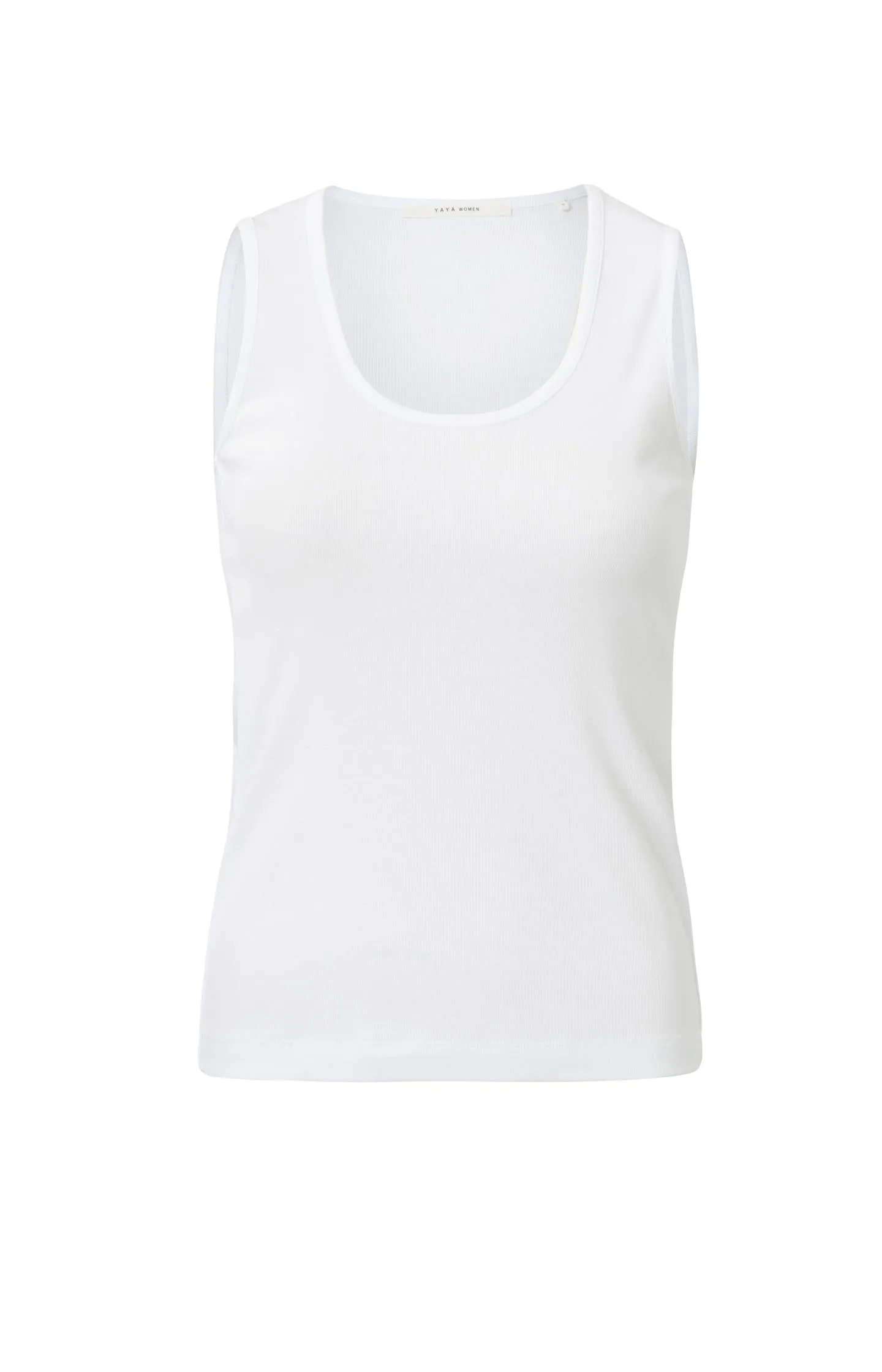 Ribbed singlet with low round neck and a regular fit