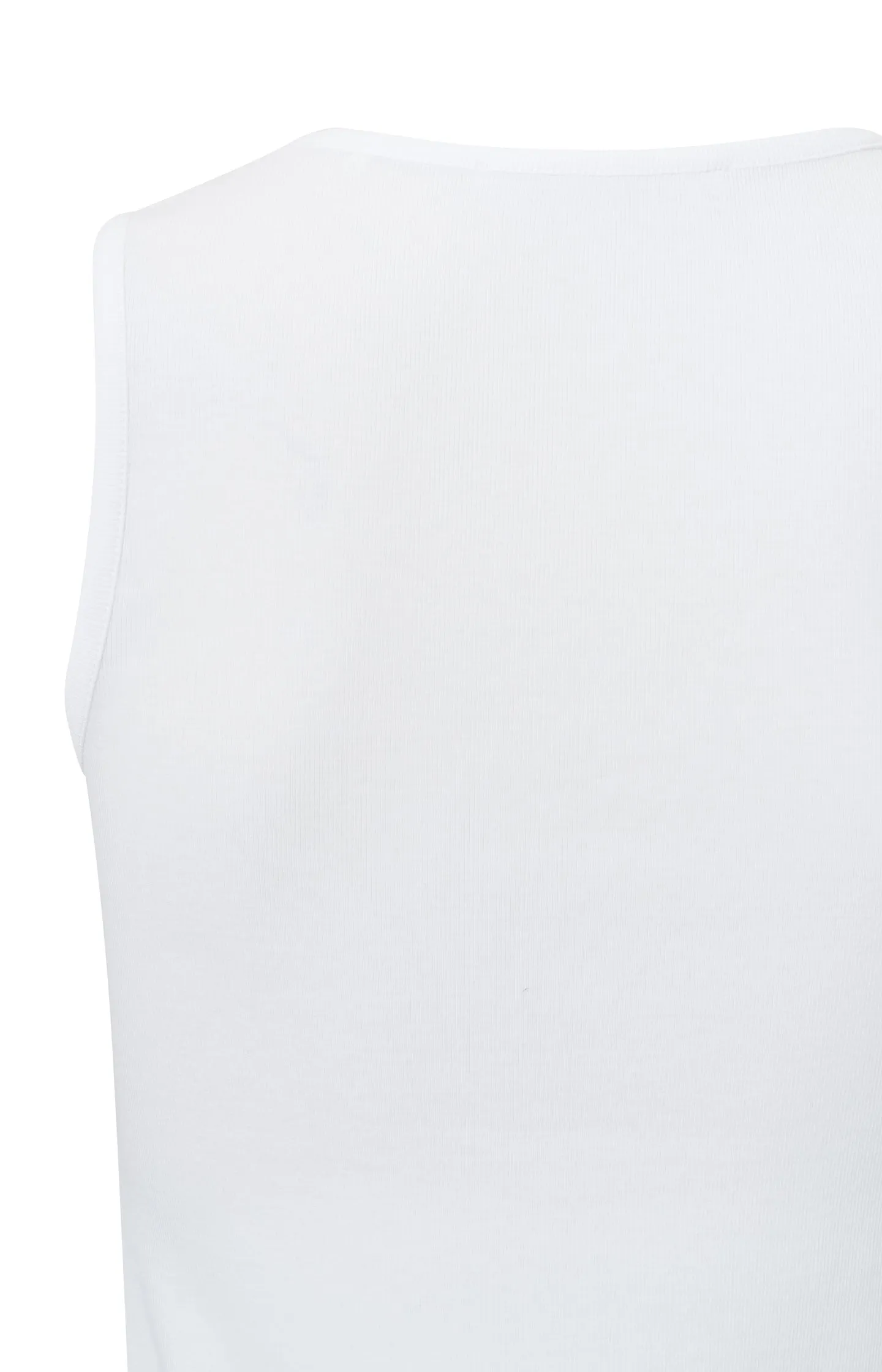 Ribbed singlet with low round neck and a regular fit
