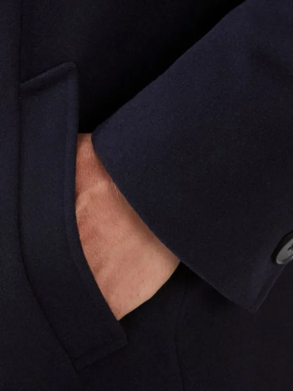 Skopes Navy Wool Blend Overcoat