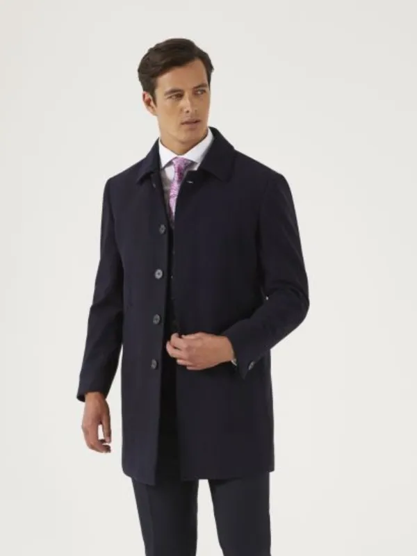Skopes Navy Wool Blend Overcoat